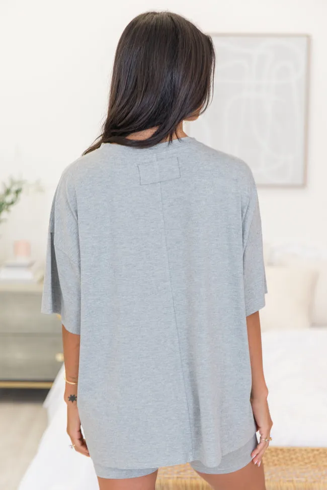 Miss My Boyfriend Grey Lounge T-Shirt and Shorts Set FINAL SALE sold by Pink Lily product image thumbnail 4