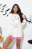 Let's Go Ghouls Cream Graphic Sweatshirt sold by Pink Lily