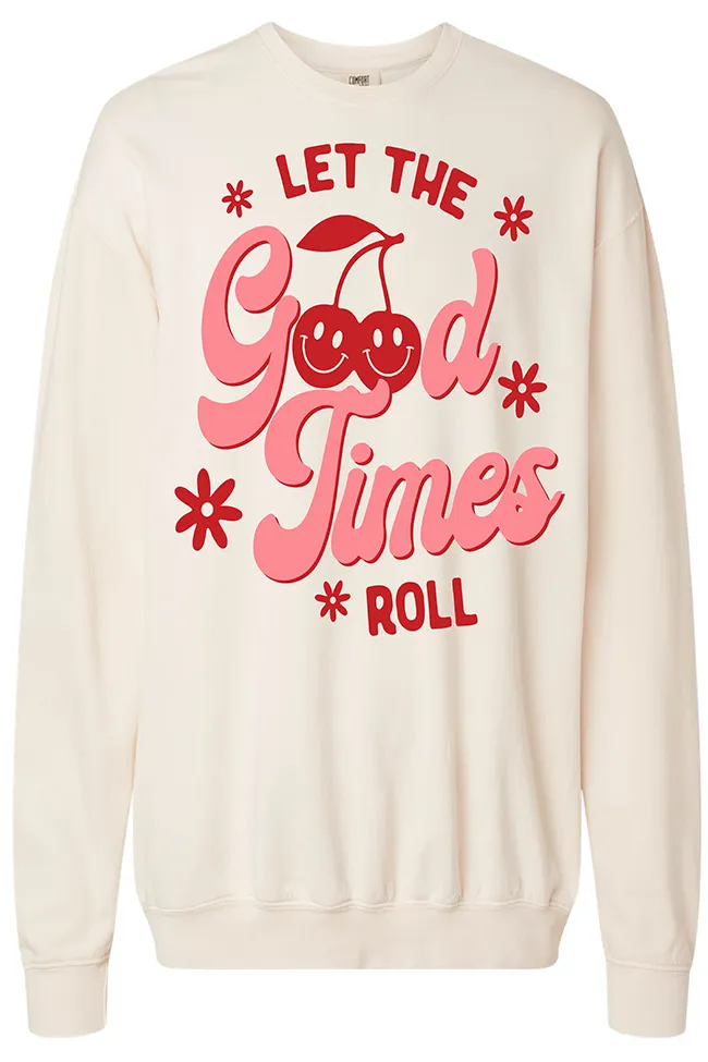 Let The Good Times Roll Ivory Comfort Colors Graphic Sweatshirt sold by Pink Lily product image thumbnail 2