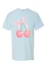 Pink Cherries Chambray Comfort Colors Graphic Tee sold by Pink Lily