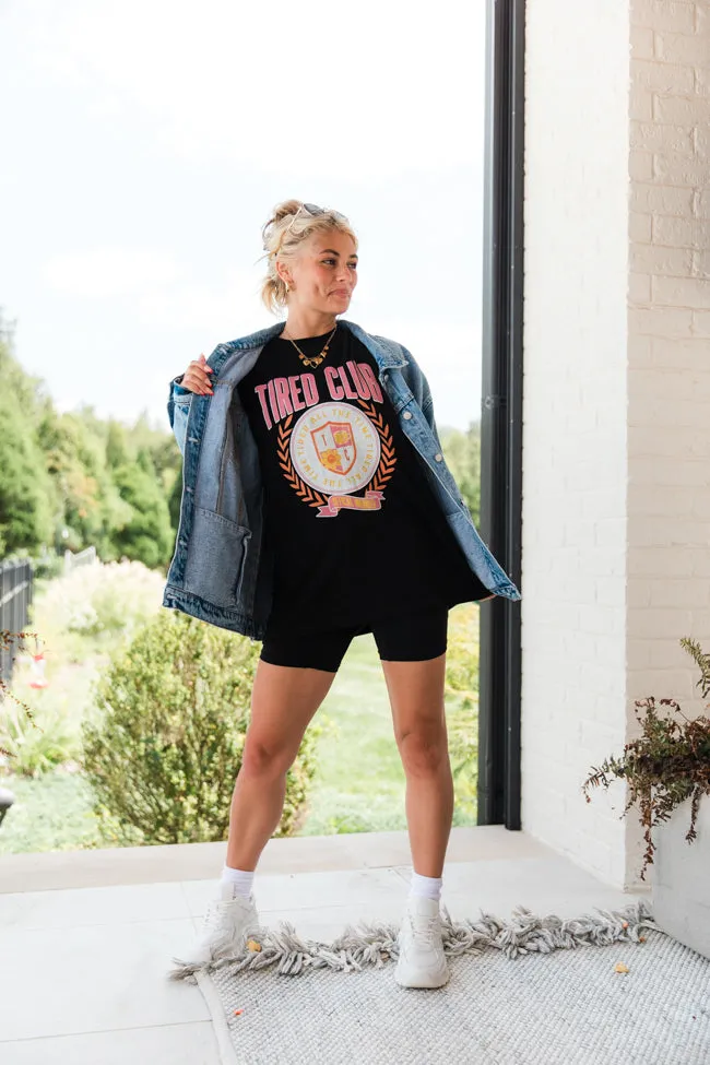 Tired All The Time Black Oversized Graphic Tee sold by Pink Lily product image thumbnail 2