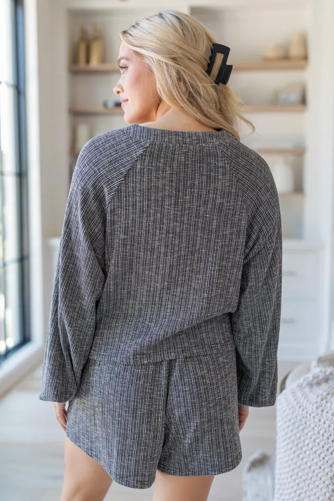 Happiness In Simplicity Black Ribbed Lounge Set FINAL SALE sold by Pink Lily product image thumbnail 5