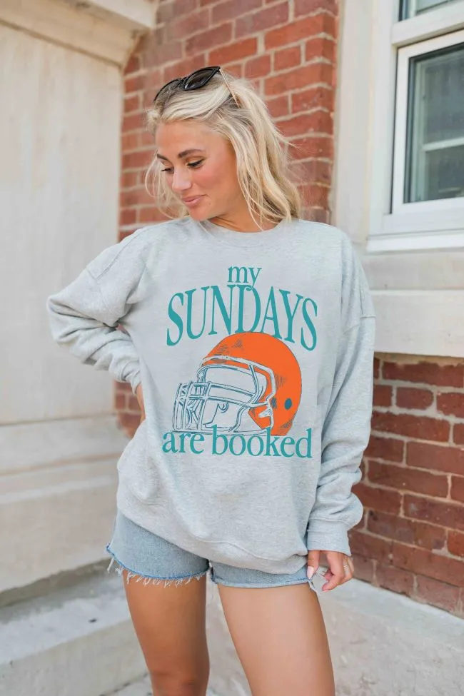 My Sundays Are Booked Light Grey Graphic Sweatshirt SALE sold by Pink Lily product image thumbnail 3