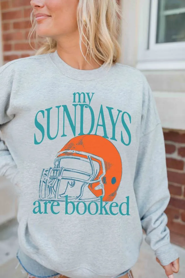 My Sundays Are Booked Light Grey Graphic Sweatshirt SALE sold by Pink Lily product image thumbnail 2