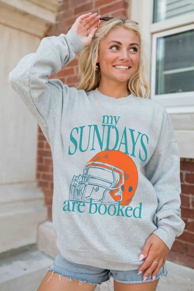 My Sundays Are Booked Light Grey Graphic Sweatshirt SALE sold by Pink Lily