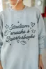 Stadium Snacks And Quarterbacks Light Grey Oversized Graphic Sweatshirt SALE sold by Pink Lily