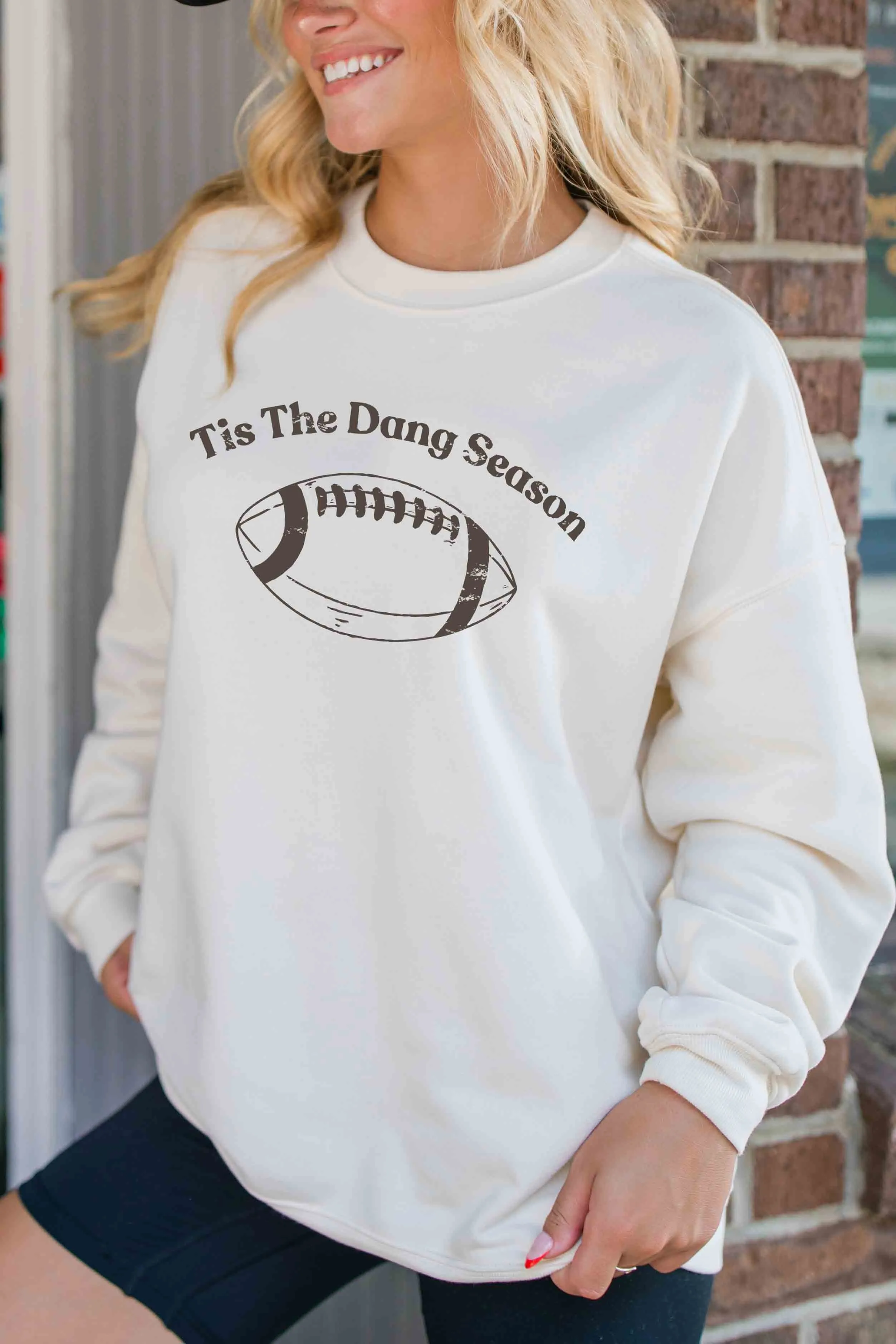 Tis The Dang Season Cream Oversized Graphic Sweatshirt DOORBUSTER sold by Pink Lily product image thumbnail 2