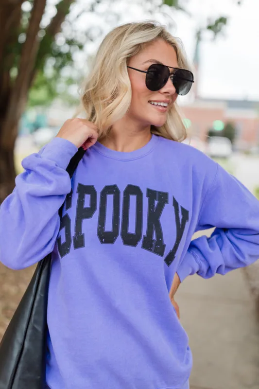 Spooky Block Violet Graphic Sweatshirt SALE sold by Pink Lily