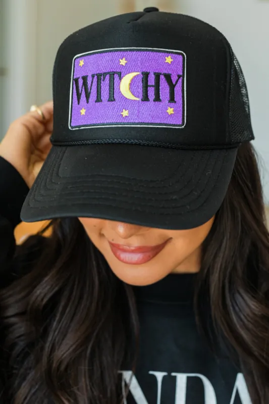 Witchy Patch Black Trucker Hat FINAL SALE sold by Pink Lily