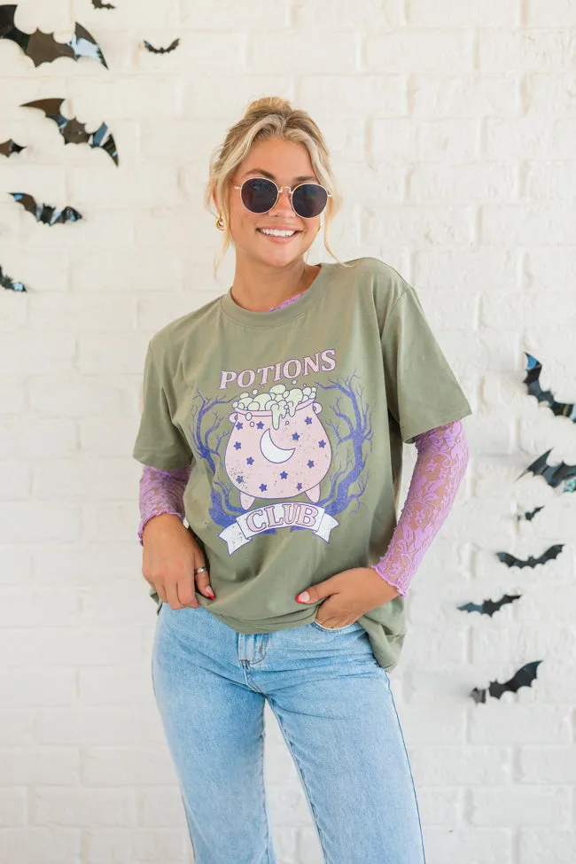 Potions Club Olive Oversized Graphic Tee sold by Pink Lily product image thumbnail 4