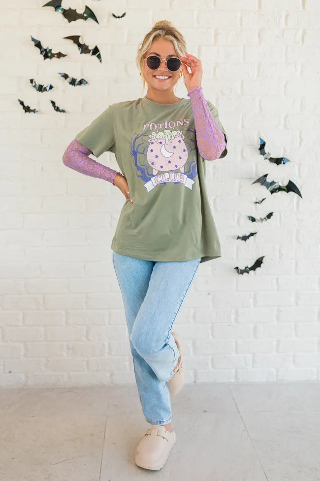 Potions Club Olive Oversized Graphic Tee sold by Pink Lily product image thumbnail 3