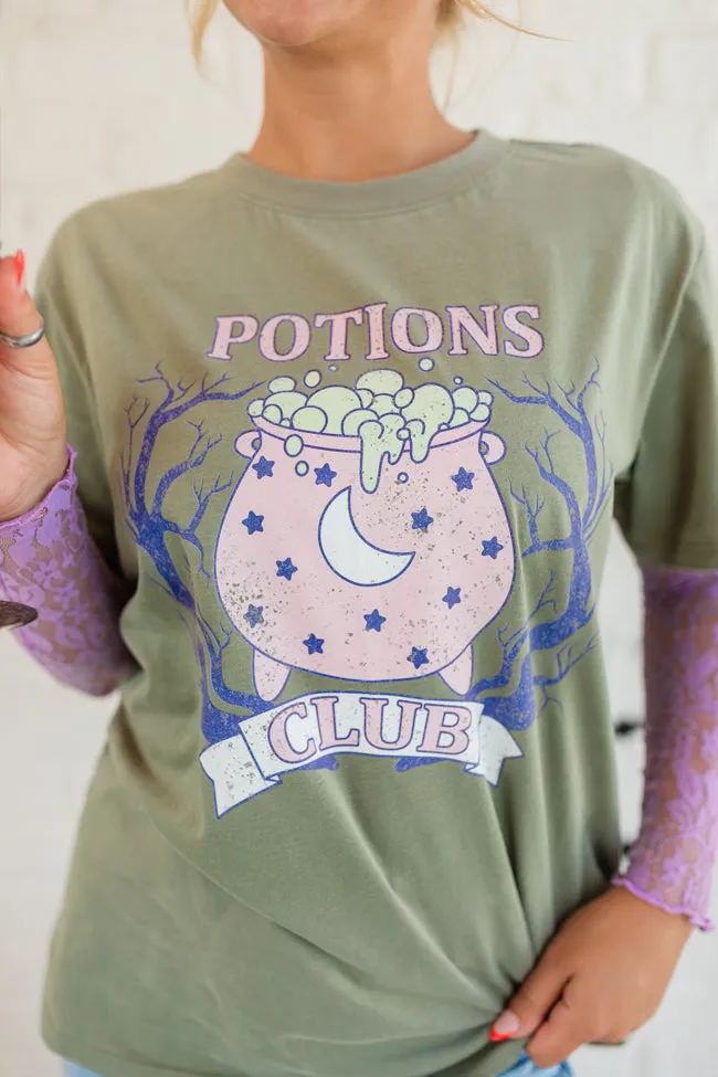 Potions Club Olive Oversized Graphic Tee sold by Pink Lily product image thumbnail 2