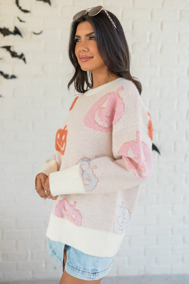Pumpkin Queen Ivory Multi Fuzzy Embroidered Sweater FINAL SALE sold by Pink Lily product image thumbnail 5