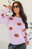 Haunt Mess Purple Sequin Pumpkin Crew Neck Sweater SALE sold by Pink Lily