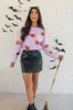 Haunt Mess Purple Sequin Pumpkin Crew Neck Sweater SALE sold by Pink Lily
