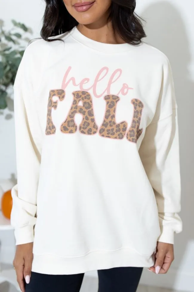Hello Fall Cream Oversized Graphic Sweatshirt sold by Pink Lily product image thumbnail 3