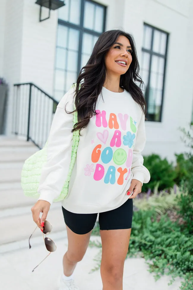 Have A Good Day Cream Graphic Sweatshirt sold by Pink Lily product image thumbnail 4