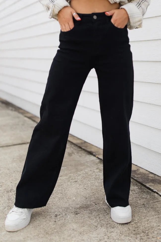 Kelsea Black Wash Wide Leg Jeans SALE sold by Pink Lily