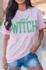 Good Witch Light Pink Oversized Graphic Tee sold by Pink Lily