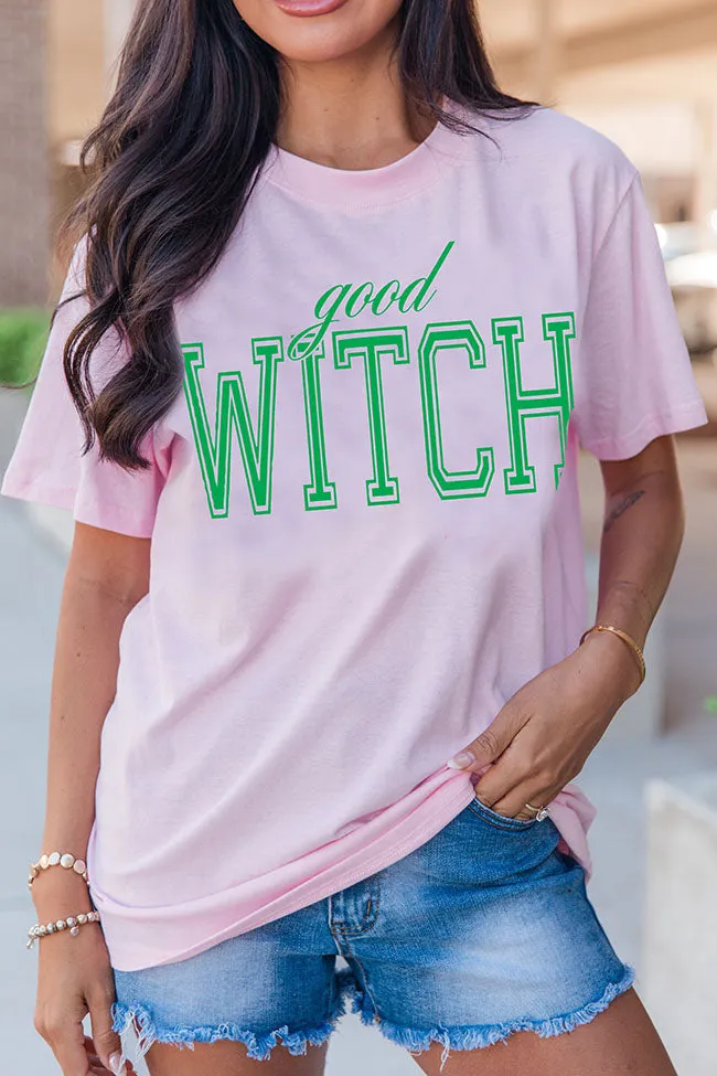 Good Witch Light Pink Oversized Graphic Tee sold by Pink Lily product image thumbnail 2