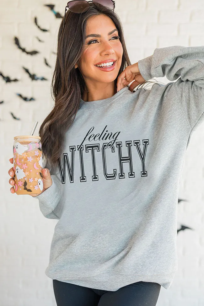 Feeling Witchy Light Grey Graphic Sweatshirt SALE sold by Pink Lily product image thumbnail 2