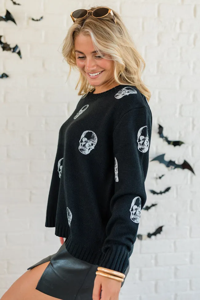 One Cool Ghoul Black Skull Print Sweater FINAL SALE sold by Pink Lily product image thumbnail 4