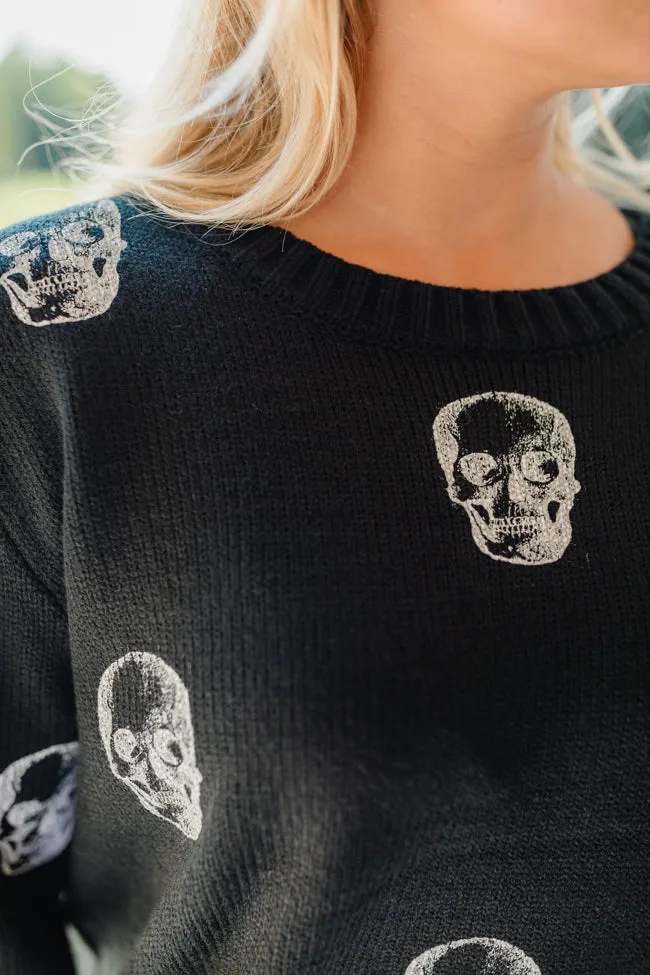 One Cool Ghoul Black Skull Print Sweater FINAL SALE sold by Pink Lily product image thumbnail 3
