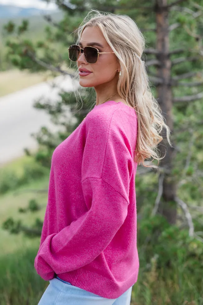 Want It All Hot Pink Crew Neck Sweater SALE sold by Pink Lily product image thumbnail 3