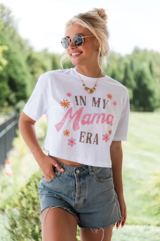 In My Mama Era White Boxy Graphic Tee sold by Pink Lily