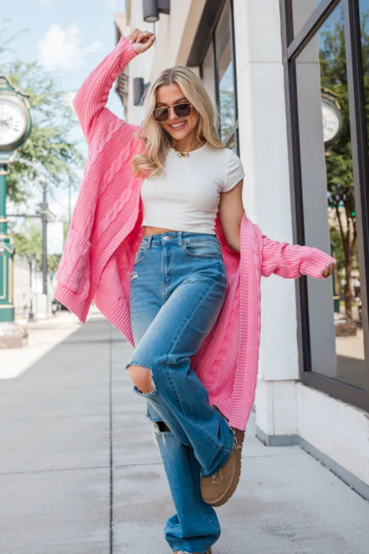 Won't Change My Heart Hot Pink Cardigan sold by Pink Lily