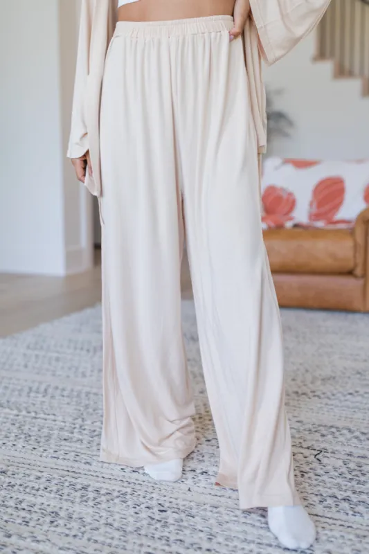 Right At Home Beige Pajama Pants FINAL SALE sold by Pink Lily