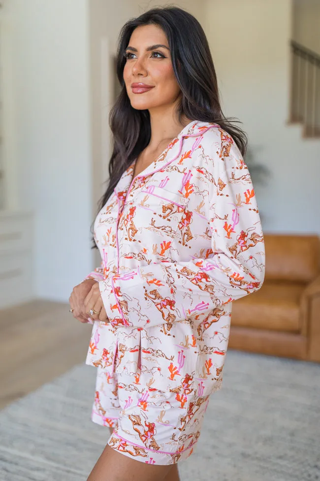 Under The Stars In My First Rodeo Long Sleeve Bamboo Pajama Top FINAL SALE sold by Pink Lily product image thumbnail 4