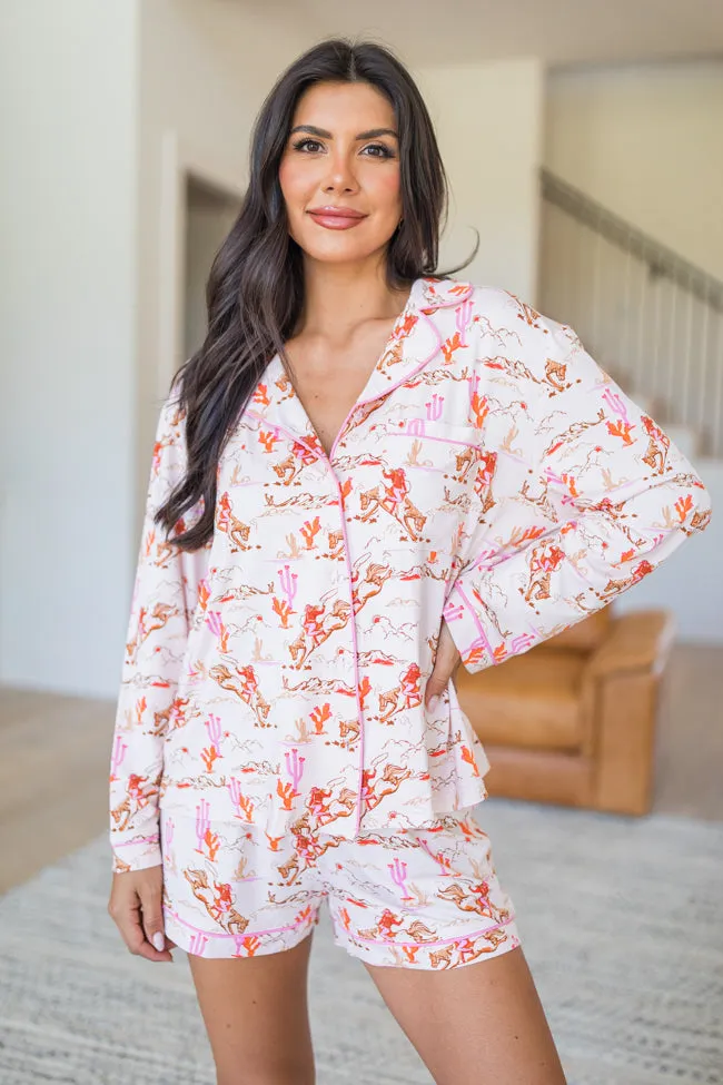 Under The Stars In My First Rodeo Long Sleeve Bamboo Pajama Top FINAL SALE sold by Pink Lily product image thumbnail 3