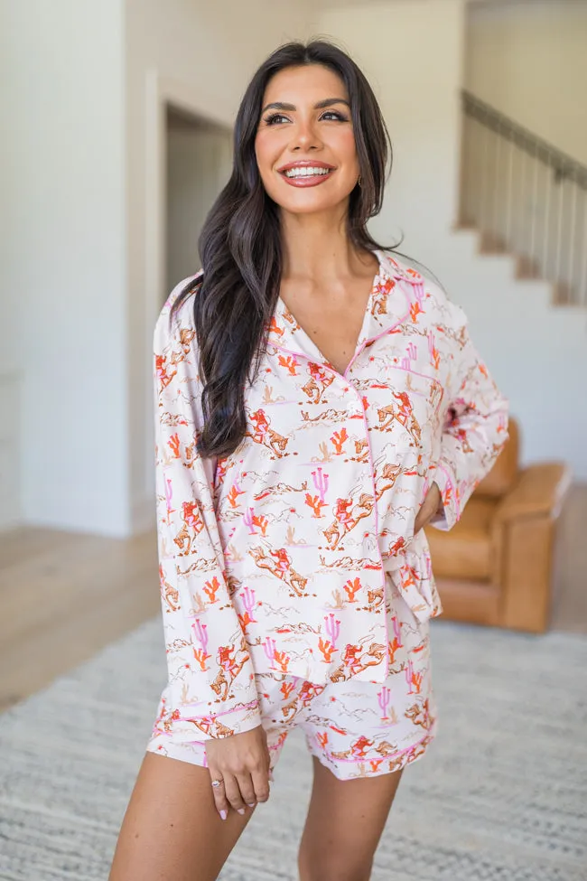 Under The Stars In My First Rodeo Long Sleeve Bamboo Pajama Top FINAL SALE sold by Pink Lily