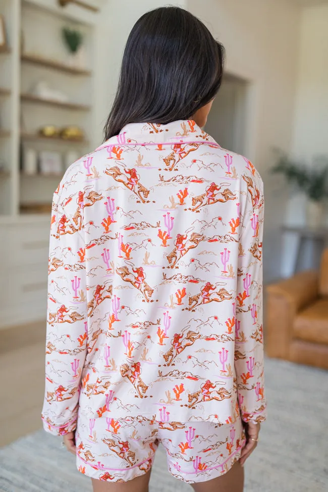 Under The Stars In My First Rodeo Long Sleeve Bamboo Pajama Top FINAL SALE sold by Pink Lily product image thumbnail 5