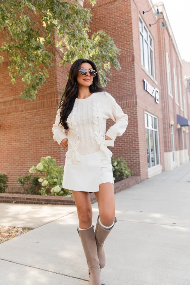 Tied To You Ivory Lace Up Sweater sold by Pink Lily product image thumbnail 2