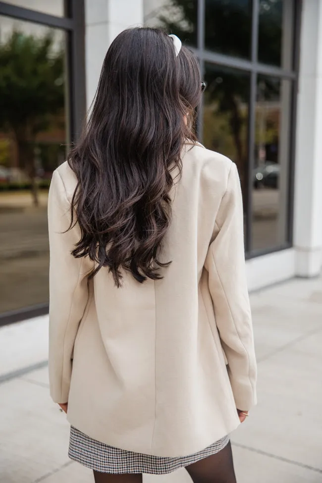 Do It Pronto Beige Wool Blend Blazer Jacket FINAL SALE sold by Pink Lily product image thumbnail 4