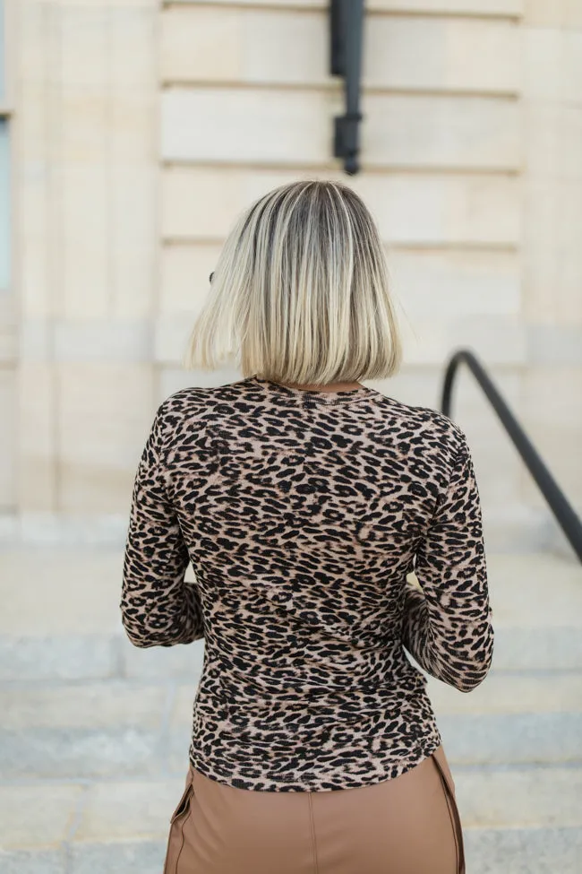 Make Your Choice Leopard Print Ribbed Long Sleeve Tee sold by Pink Lily product image thumbnail 5