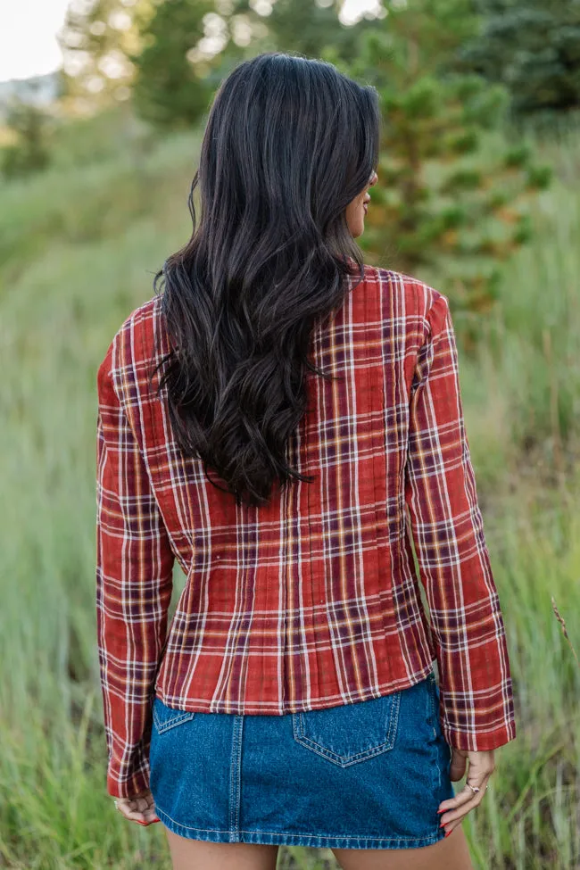 Most Wanted Rust Plaid Woven Blouse FINAL SALE sold by Pink Lily product image thumbnail 5