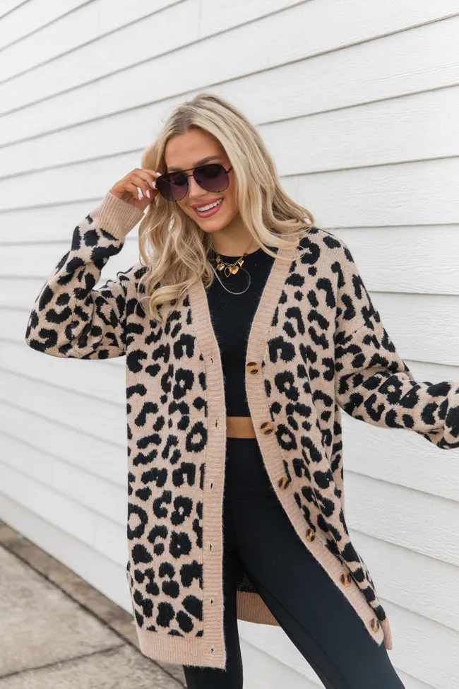Animal Instincts Leopard Cardigan sold by Pink Lily