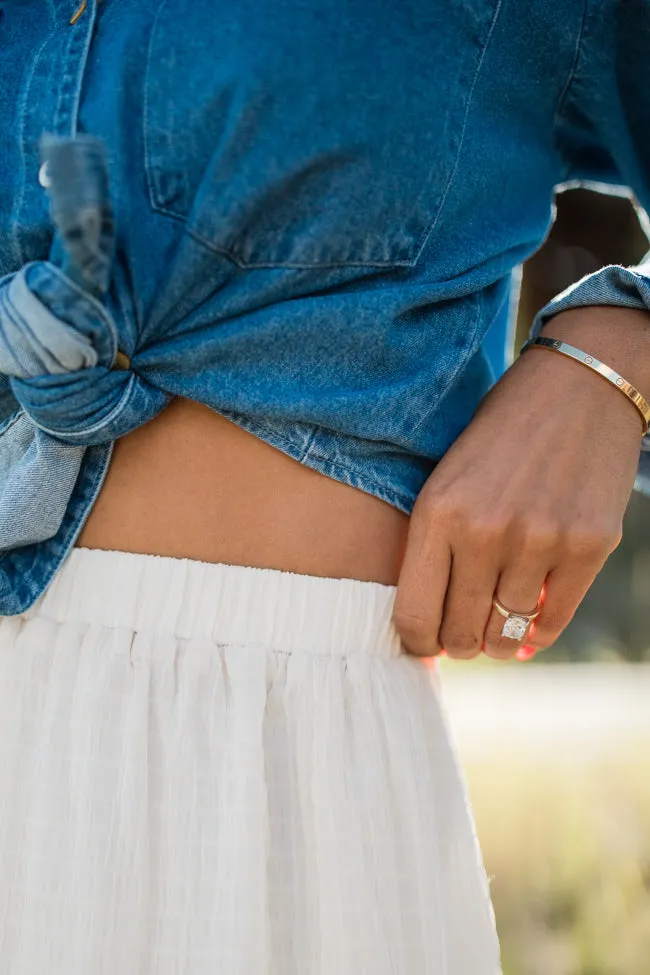 Going Nowhere Fast Cream Textured Maxi Skirt sold by Pink Lily product image thumbnail 3