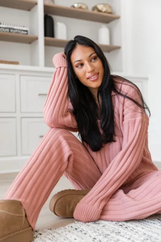 For The Long Haul Mauve Knit Pants FINAL SALE sold by Pink Lily