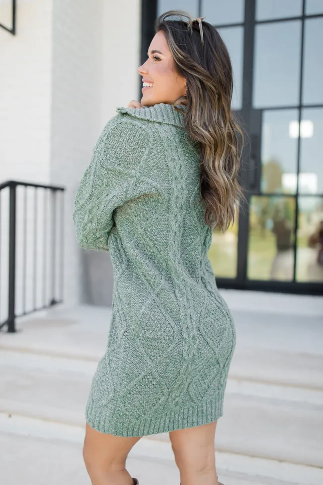 Eyes For You Olive Half Zip Sweater Dress FINAL SALE sold by Pink Lily product image thumbnail 4