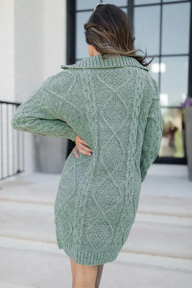 Eyes For You Olive Half Zip Sweater Dress FINAL SALE sold by Pink Lily product image thumbnail 5