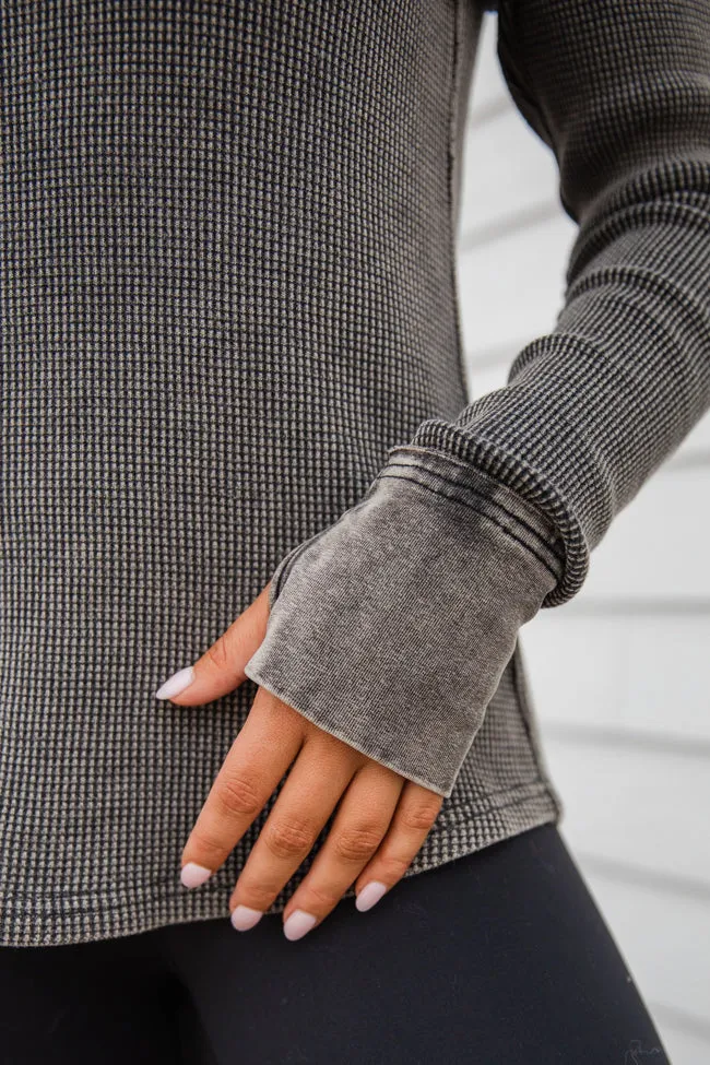 Make Your Choice Black Acid Wash Waffle Fitted Tee sold by Pink Lily product image thumbnail 3