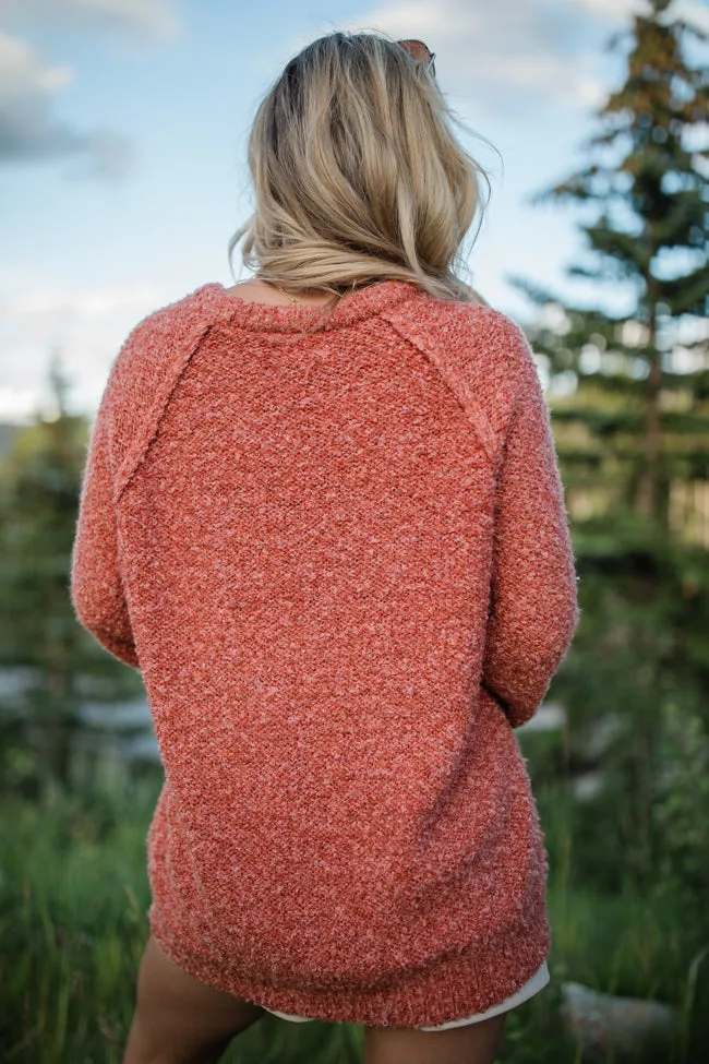 Dreamy Days Rust Fuzzy Crew Neck Sweater FINAL SALE sold by Pink Lily product image thumbnail 5
