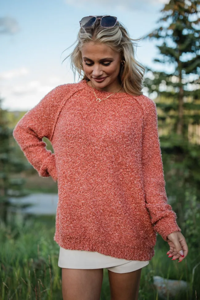 Dreamy Days Rust Fuzzy Crew Neck Sweater FINAL SALE sold by Pink Lily product image thumbnail 3