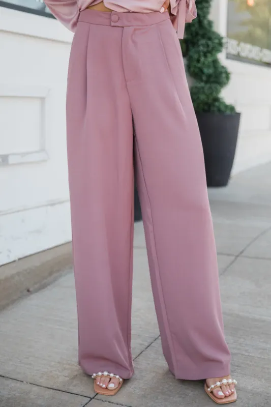It's Your Day Mauve Wide Leg Trousers FINAL SALE sold by Pink Lily