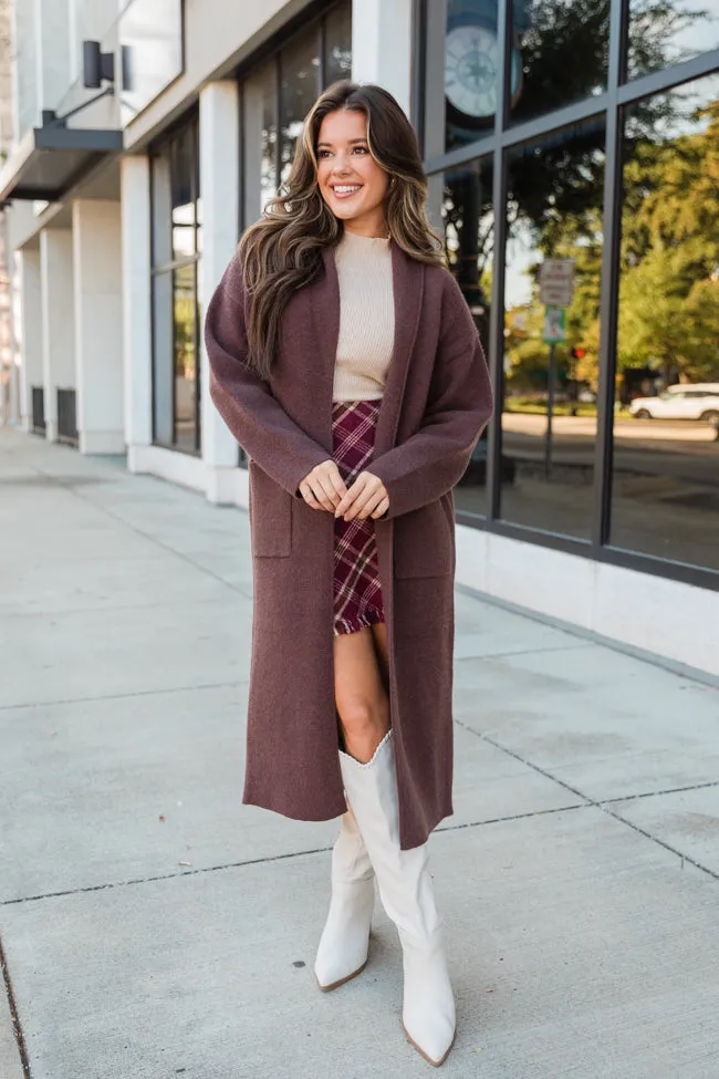 Go Where You Choose Chocolate Long Cardigan sold by Pink Lily product image thumbnail 2