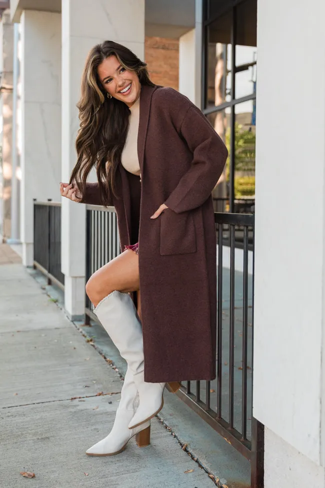 Go Where You Choose Chocolate Long Cardigan sold by Pink Lily product image thumbnail 3